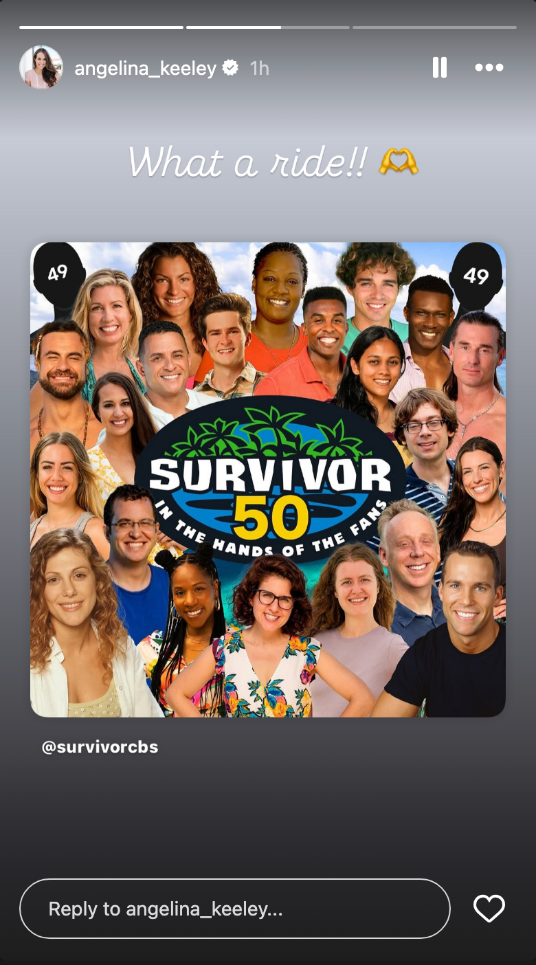 A collage of all the Survivor 50 players, along with a note saying what a ride.
