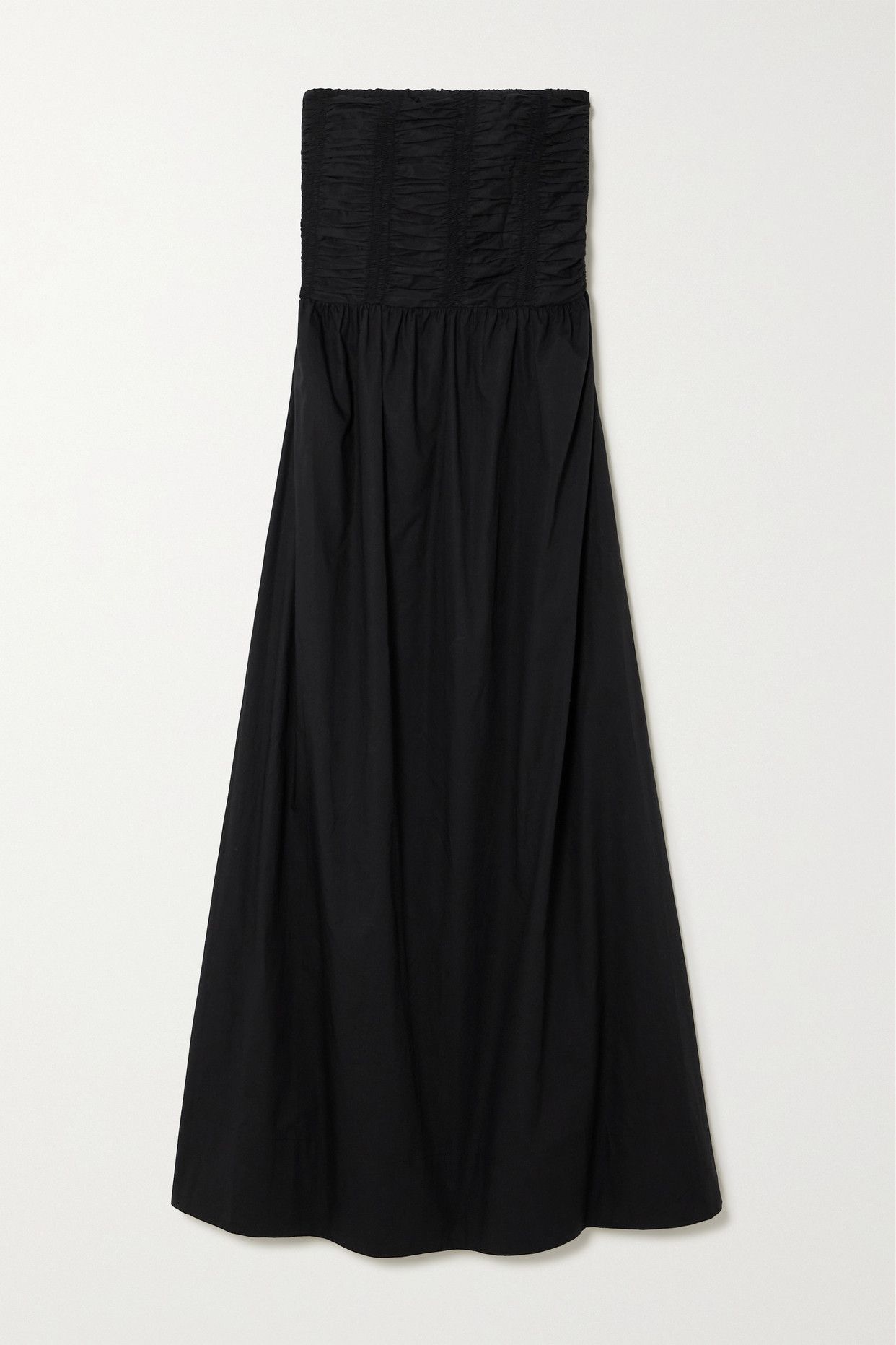 + Net Sustain Dominquez Smocked Organic Cotton-Poplin Midi Dress