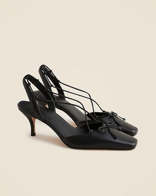 Leona Strappy Slingback Heels in Leather