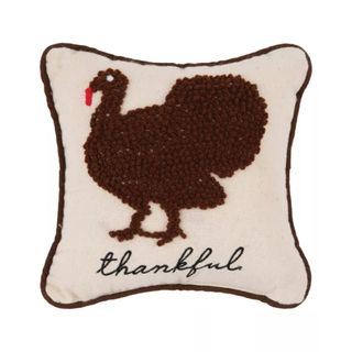 C&F Home Thankful Turkey French Knot Thanksgiving Throw Pillow