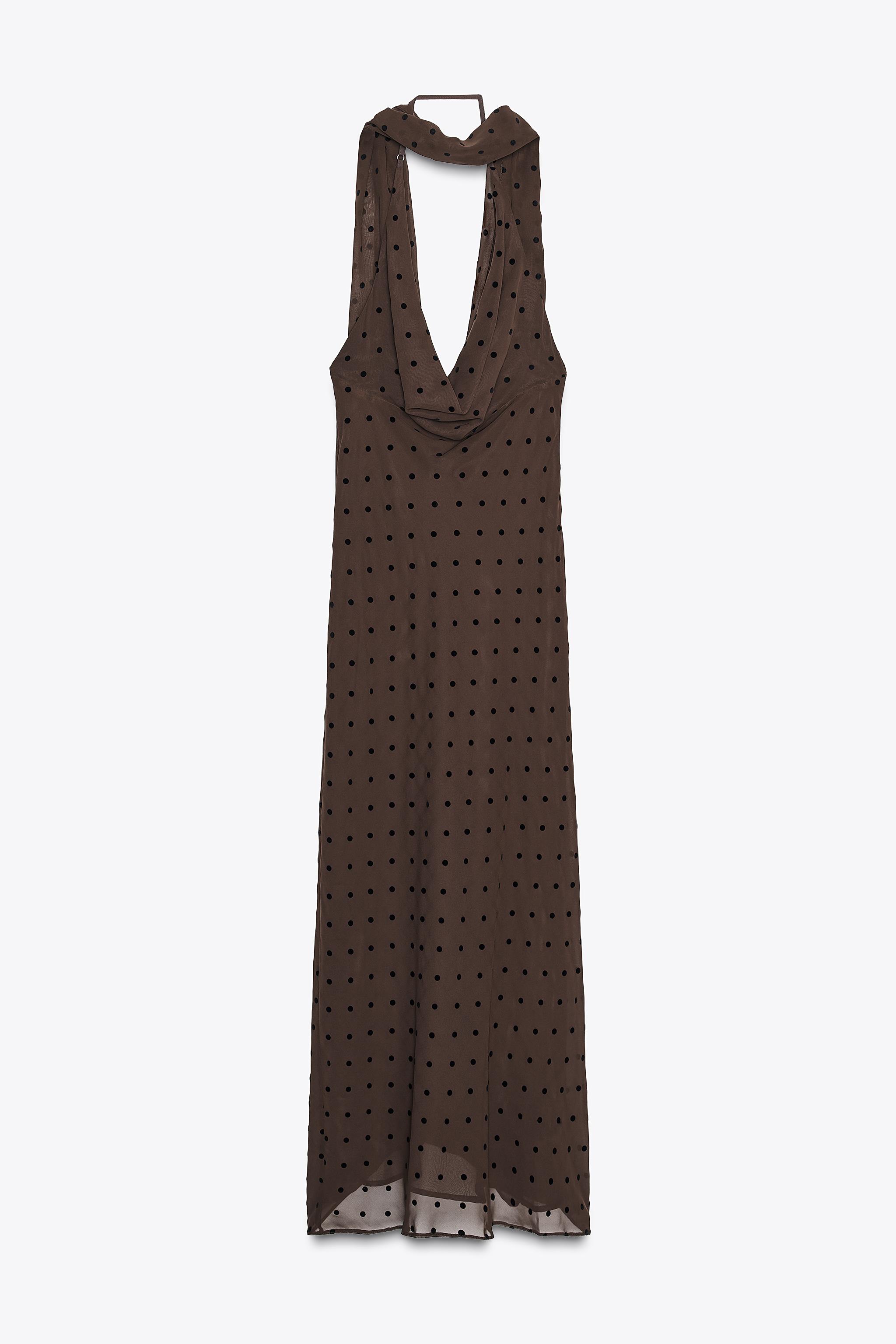 Polka Dot Scarf Maxi Dress