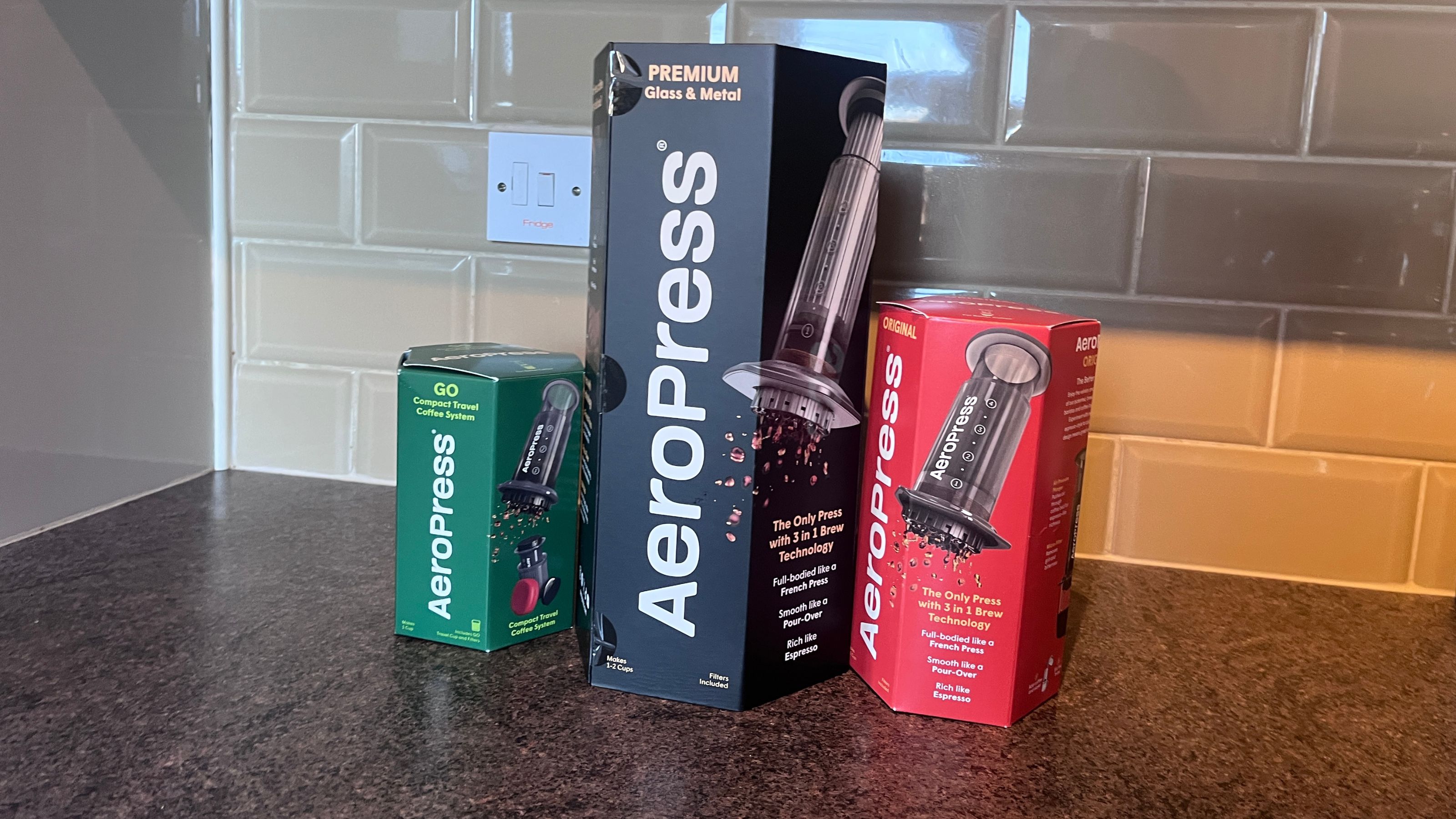 Three Aeropress models side by side