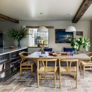 cornish dream home open plan dining area with dining table and chairs