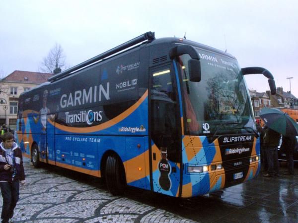 Garmin-Transitions were one of the last teams to arrive on Sunday morning
