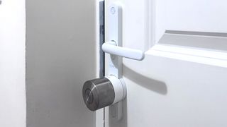 Ultion Nuki smart lock installed on interior of door