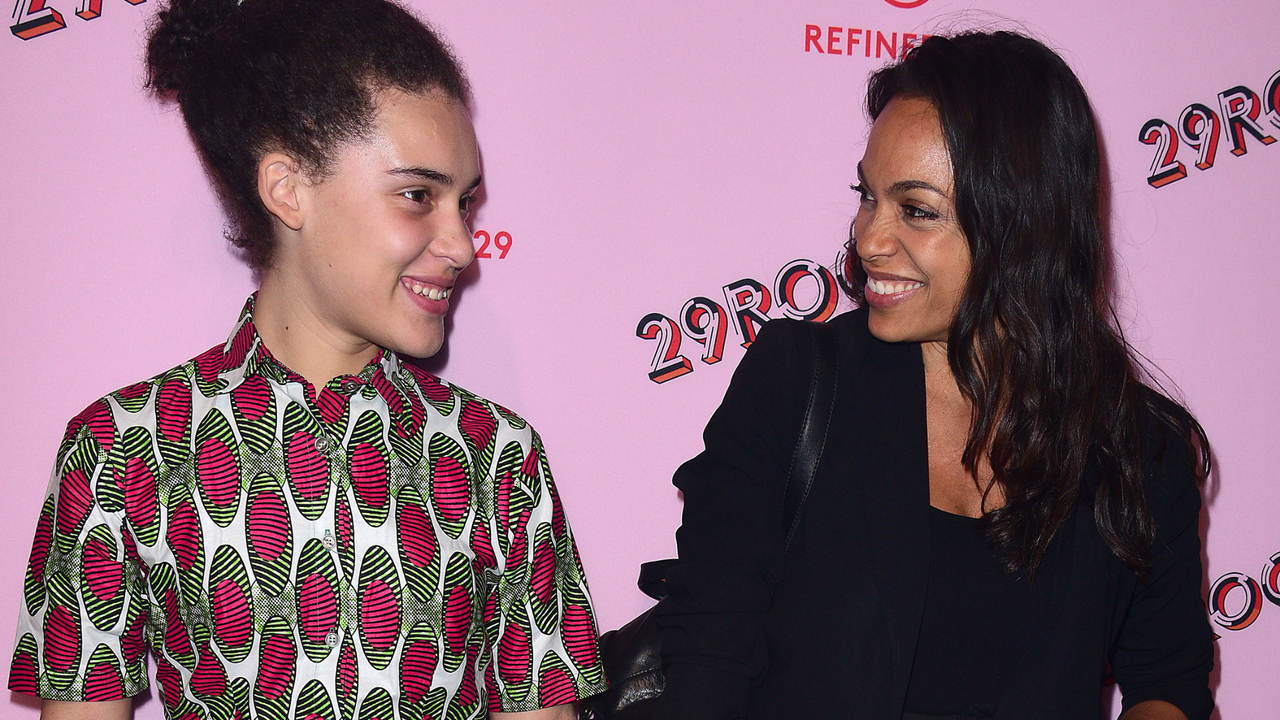 Rosario Dawson (R) and Daughter attend Refinery29&#039;s &quot;29Rooms: Turn It Into Art&quot; at 106 Wythe Ave on September 7, 2017 in New York City. 