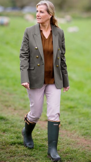 Duchess Sophie visits Shallowford Farm in 2022 wearing Ariat wellies