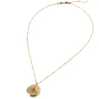 7. Blue Oval Engraved Gold Plated Locket Pendant Necklace -&nbsp;View at Oliver Bonas