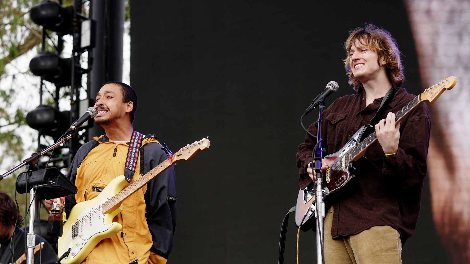 Dijon and Mk.gee perform on the Twin Peaks Stage during day 2 of the 2021 Outside Lands Music and Arts Festival at Golden Gate Park on October 30, 2021