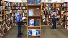 People look around a Half-Price Books store in Dallas, Texas. 