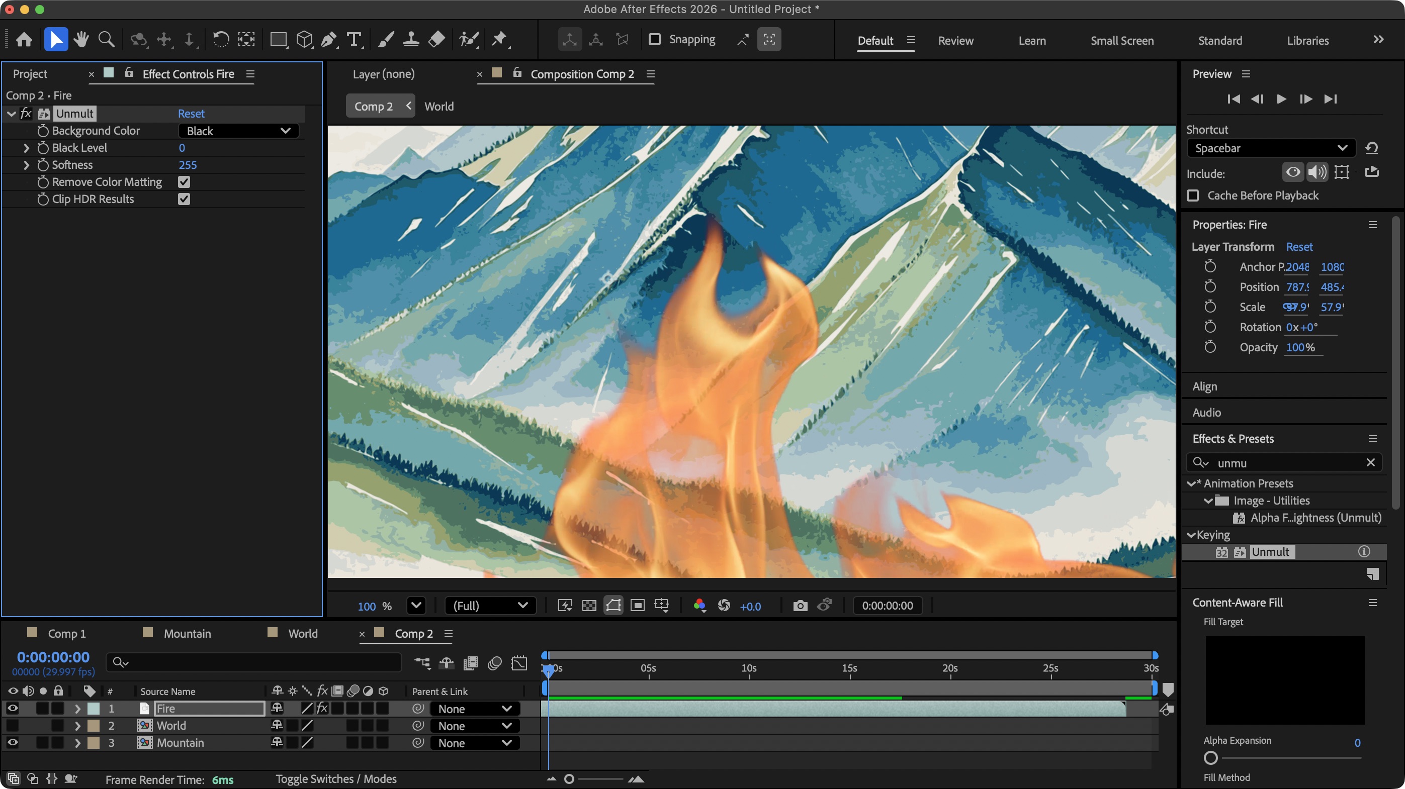 Adobe After Effects 26 during our review process testing the VFX app