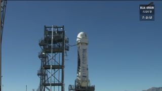 Blue Origin New Shepard Safety Test 3 Seconds Before Launch