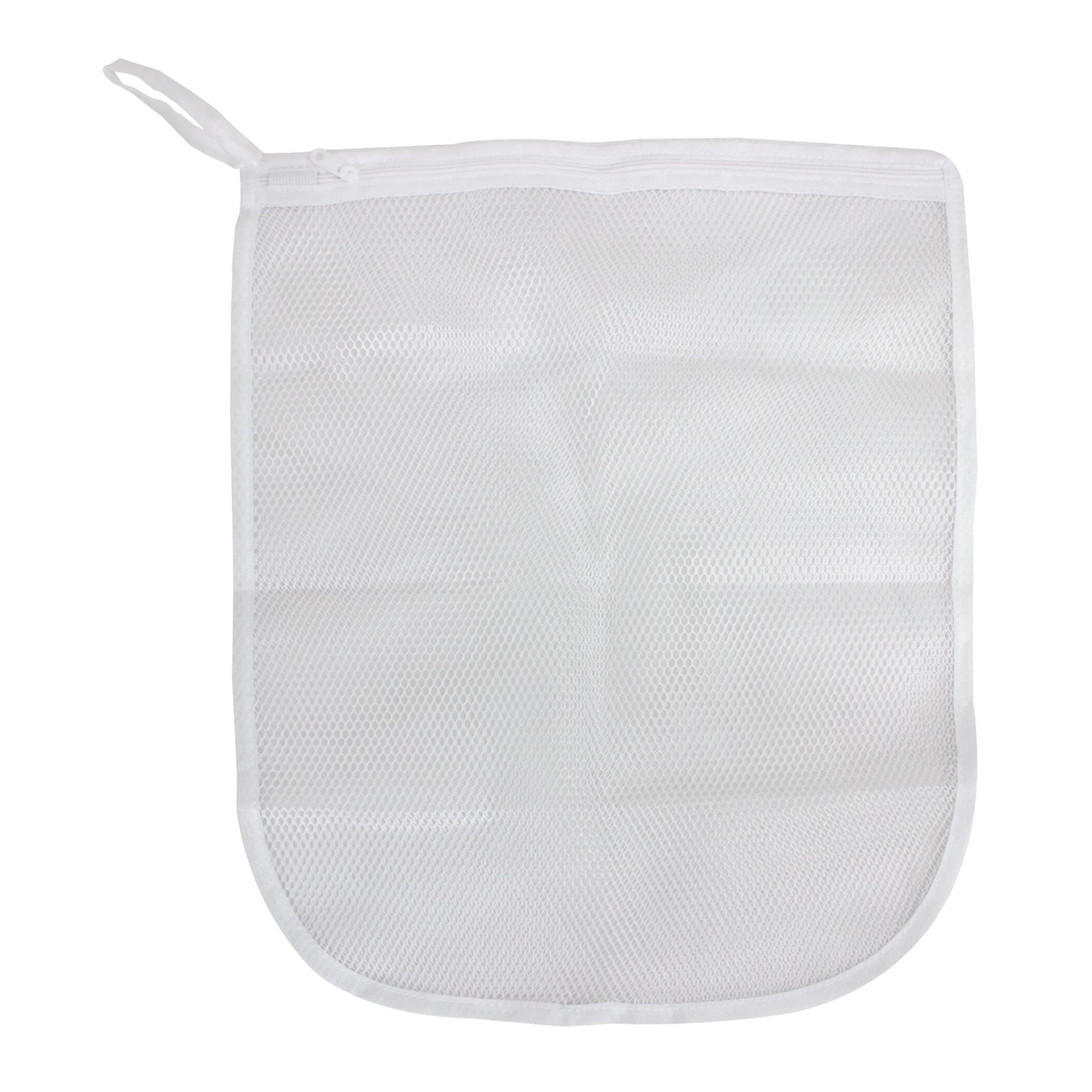 White mesh laundry bag
