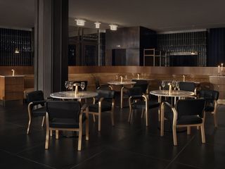 Finlandia Hall Bistro by Fyra with moody interiors