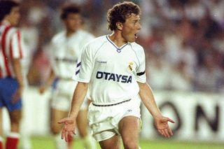 Emilio Butragueño in action for Real Madrid against Atletico Madrid in 1992.