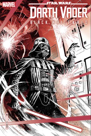 Artist Jim Cheung's explosive variant cover for "Star Wars: Darth Vader - Black, White & Red" #1.