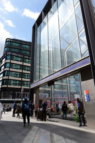 The entrance to Tottenham Court Road station in London