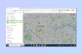 The second step to deleting location history on Google maps