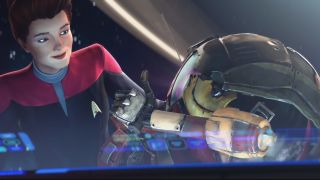 Hologram Janeway and Zero in Star Trek: Prodigy