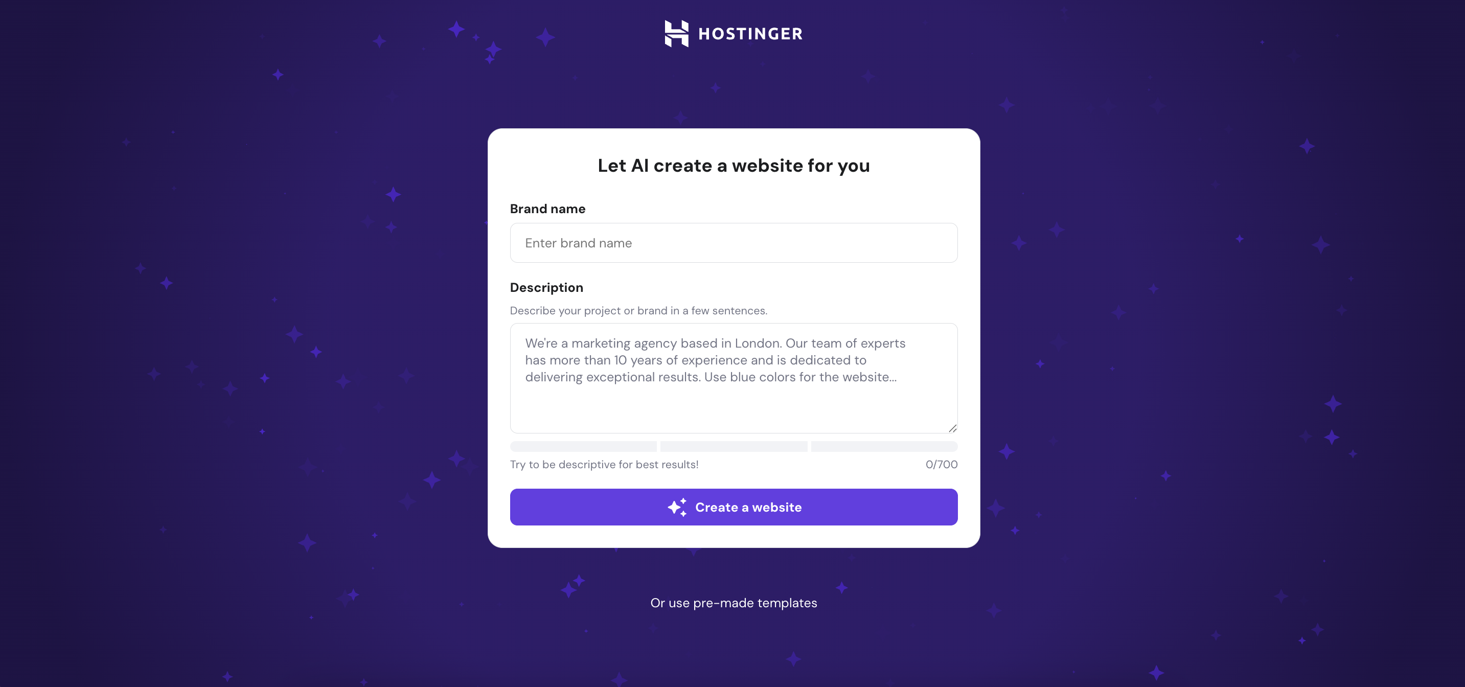 screenshot of hostinger website builder being used to make an ecommerce store