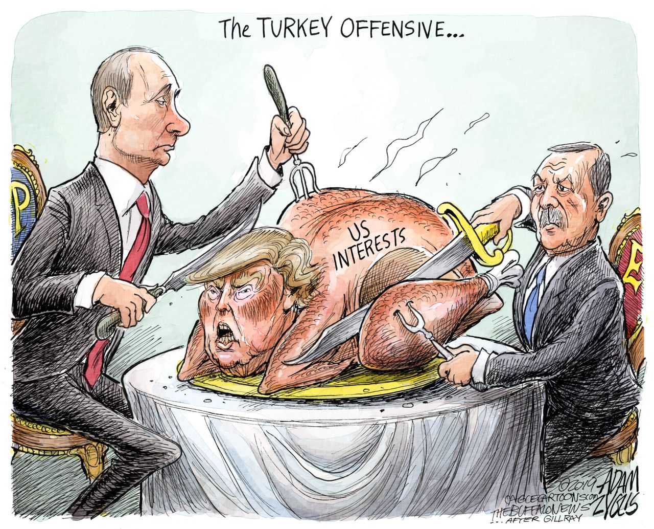 Political Cartoon U.S. Trump Putin Erdogan Turkey