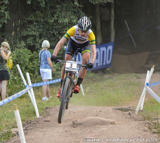 Australian Dan McConnell racing to a fourth place finish at the Windham World Cup