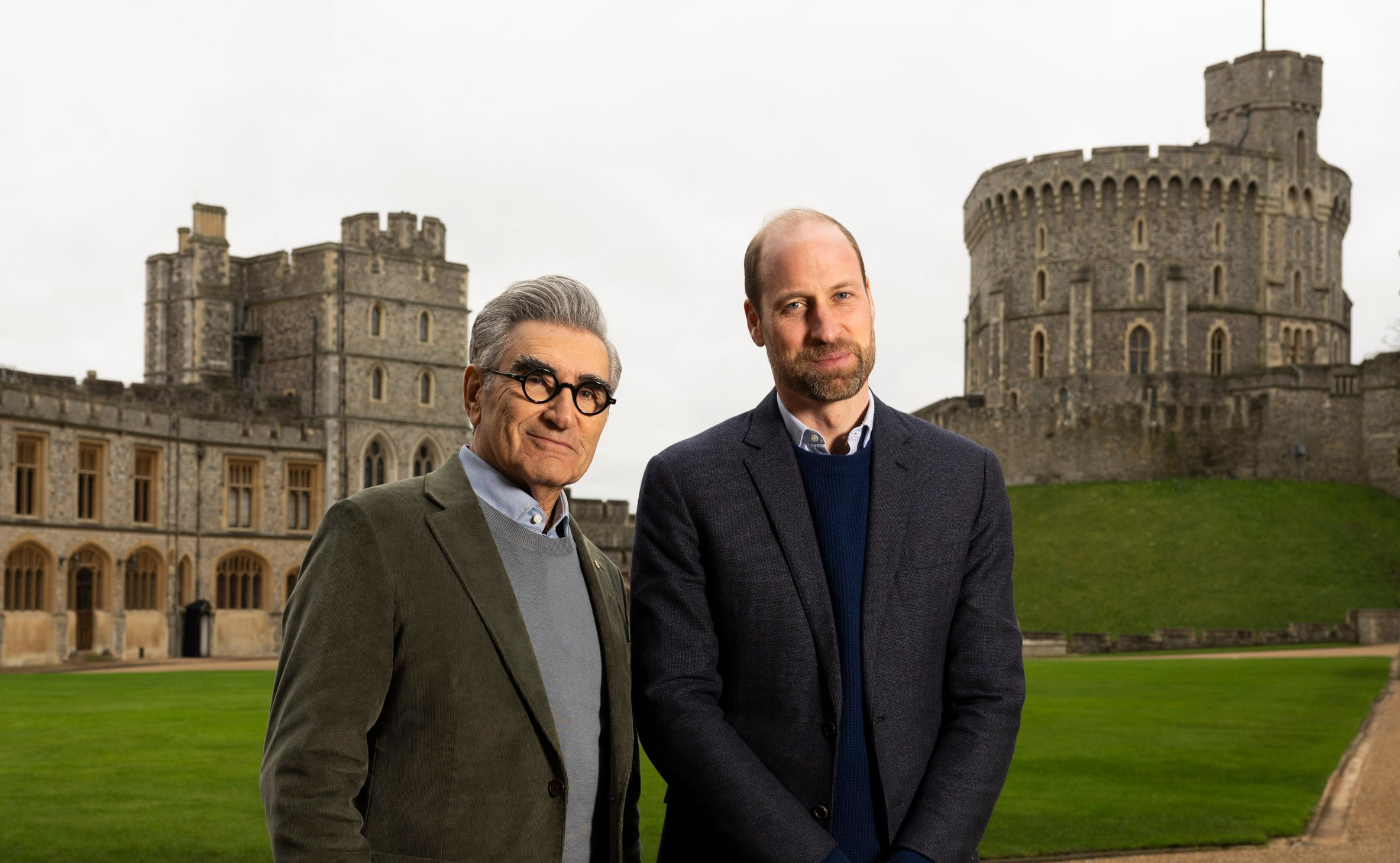 Eugene Levy and Prince William pose in front of Windsor Castle 