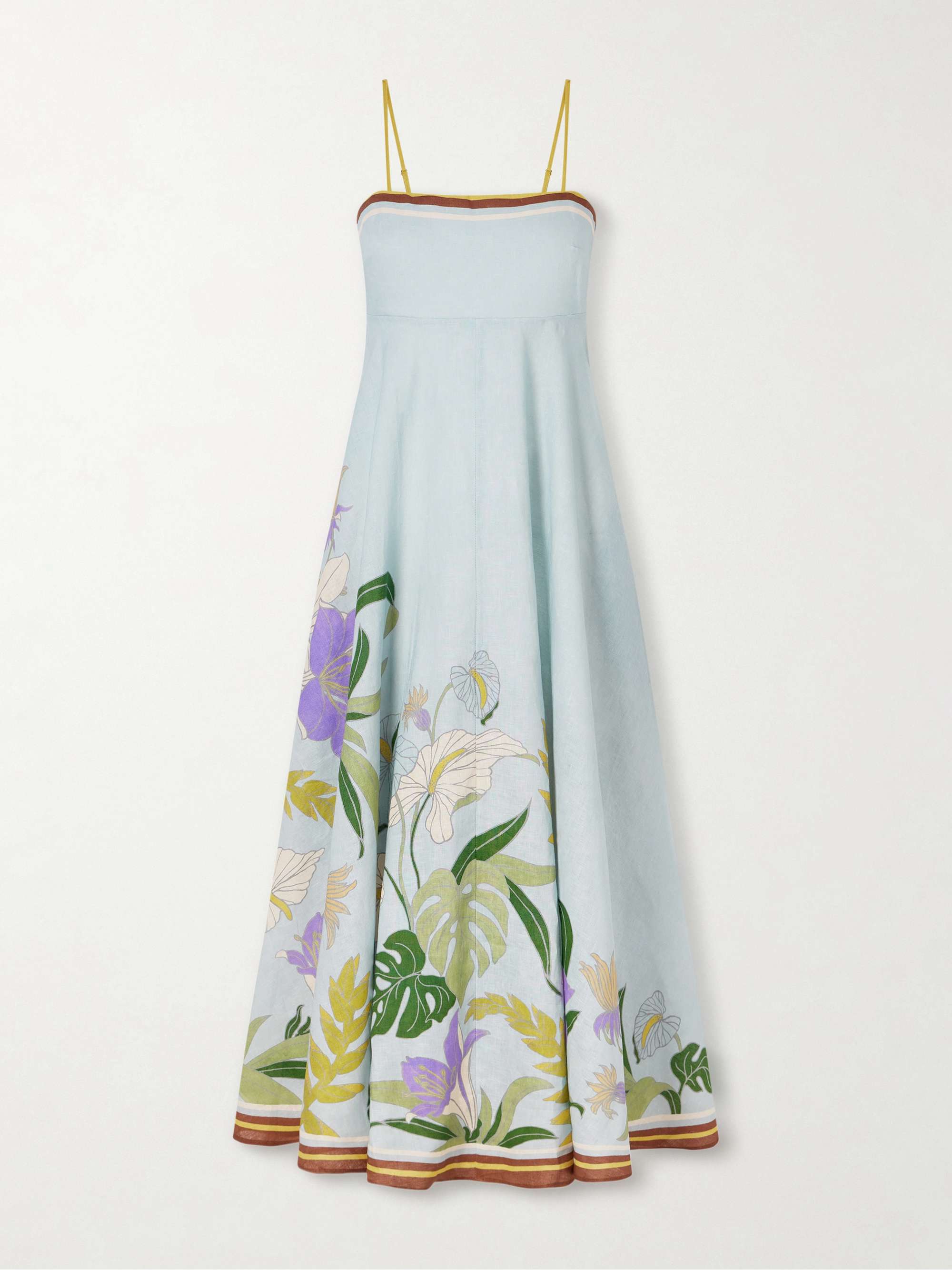 Alfie Floral-Print Linen Midi Dress
