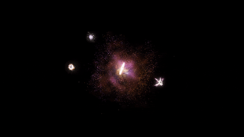 An animation illustrates the process that might have formed the hole at the galaxy's center.