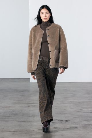 Zw Collection Faux Shearling Jacket