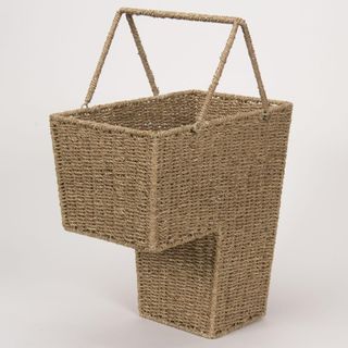 seagrass stair storage basket with handles 