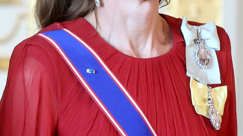 A close-up picture of the Princess of Wales wearing King Charles's Family Order
