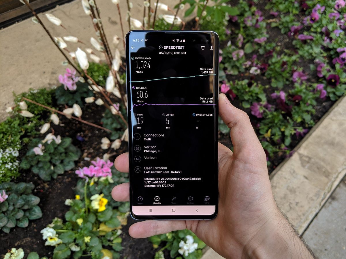 Samsung Galaxy S10 5G Verizon test