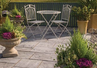 eco paving used as patio from Bradstone