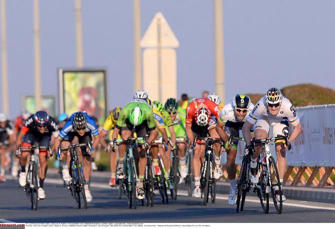 Andre Greipel leads the charge to the line