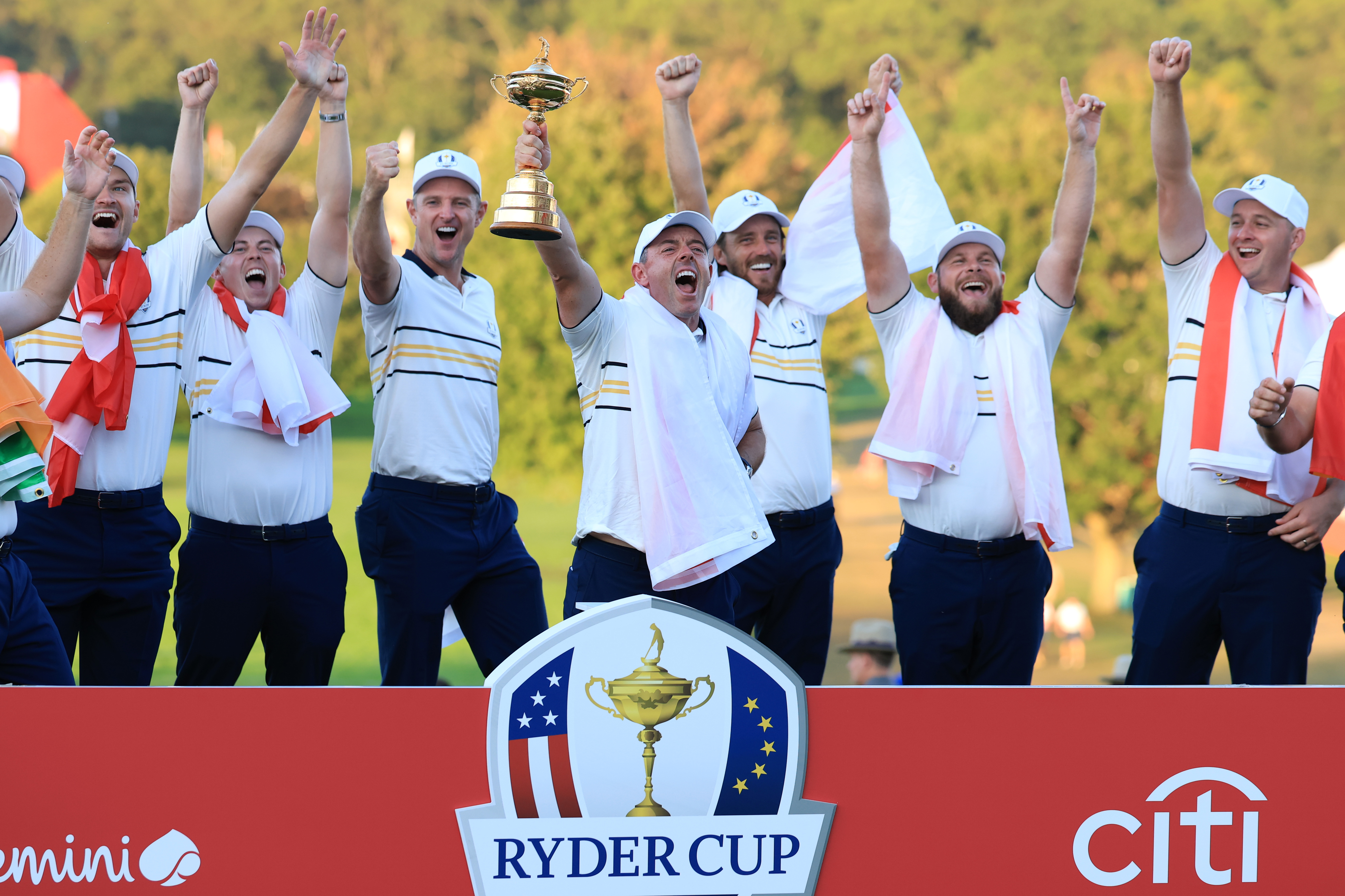 Rory McIlroy holds the Ryder Cup