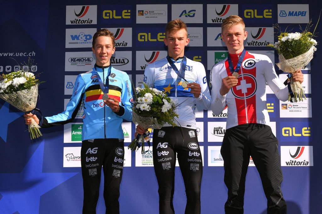 The podium in Silvelle: Michels, Nys and Lillo