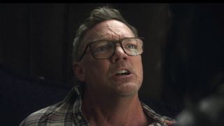 Matthew Lillard's Mr. Charles in his bed talking to Jessica Jones in Daredevil: Born Again. 