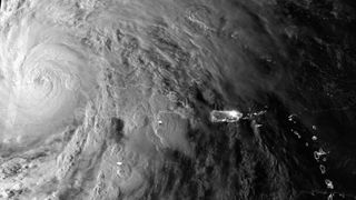 The Suomi NPP satellite caught this image of Hurricane Sandy yesterday morning (Oct. 25), just as the cyclone passed over Cuba. 