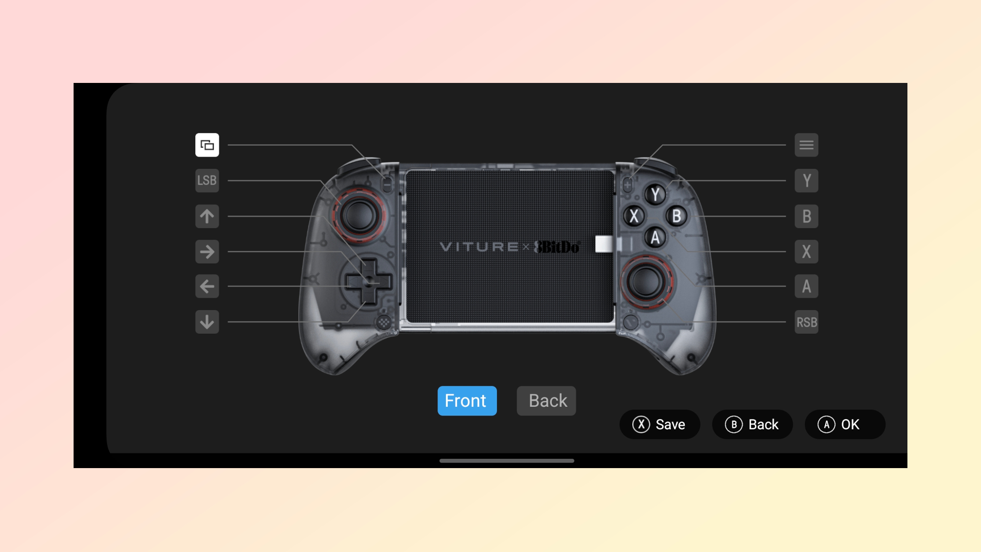 Remapping the buttons on the Viture x 8BitDo Ultimate Mobile Gaming Controller using the 8BitDo Ultimate app