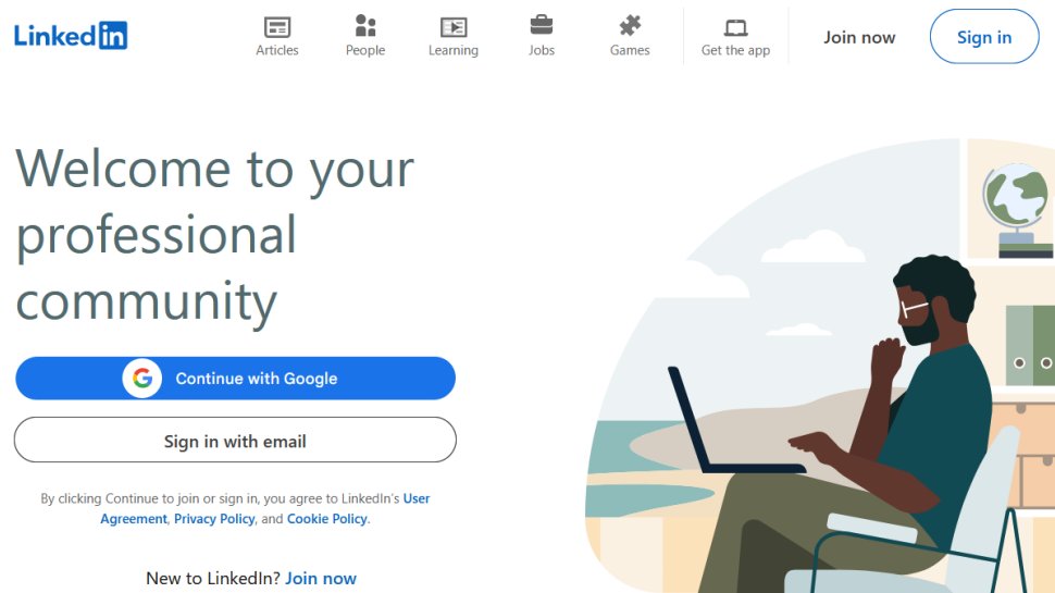 LinkedIn website screenshot (May 2025).