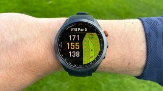 Garmin Approach S70 Golf Watch worn on the golf course