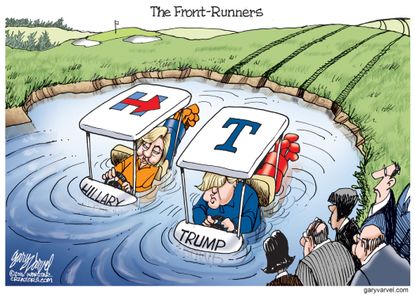Political Cartoon U.S. Hillary Trump