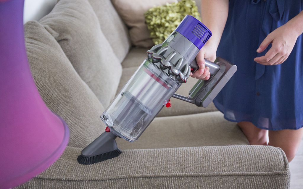 The v10 comes with lots of tools for cleaning different surfaces and furniture.
