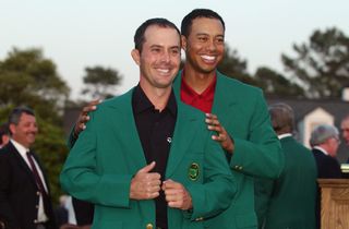 Mike Weir gets the Masters green jacket after his 2003 win