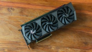 A photograph of the Zotac GeForce RTX 3080 AMP Holo from above