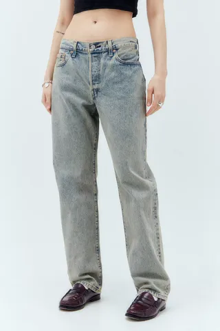 Levi's, 501 Dimana Celana Jeans Lurus Warna 90an