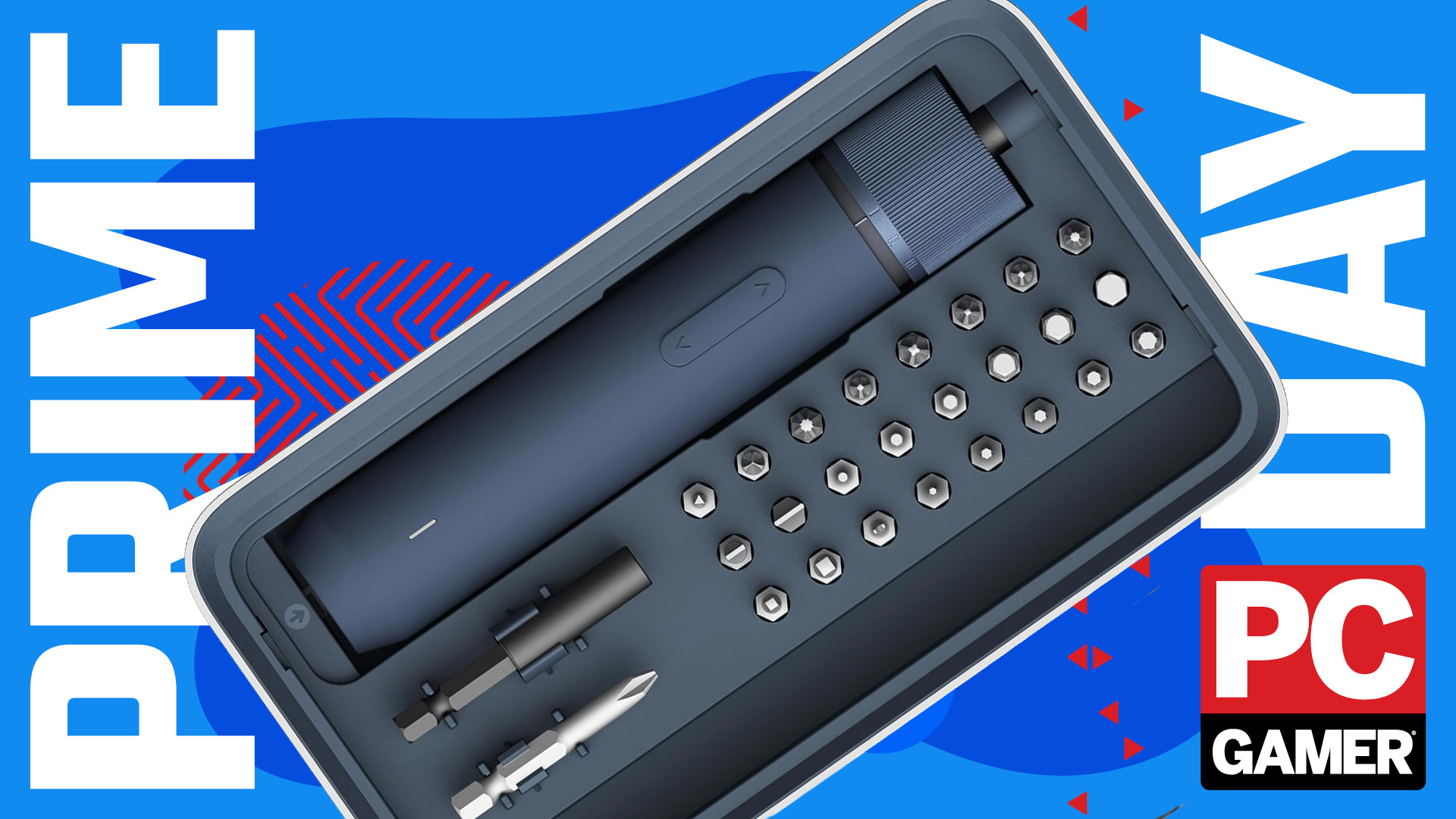 A Hoto screwdriver on a Prime Day banner with a PC Gamer logo.