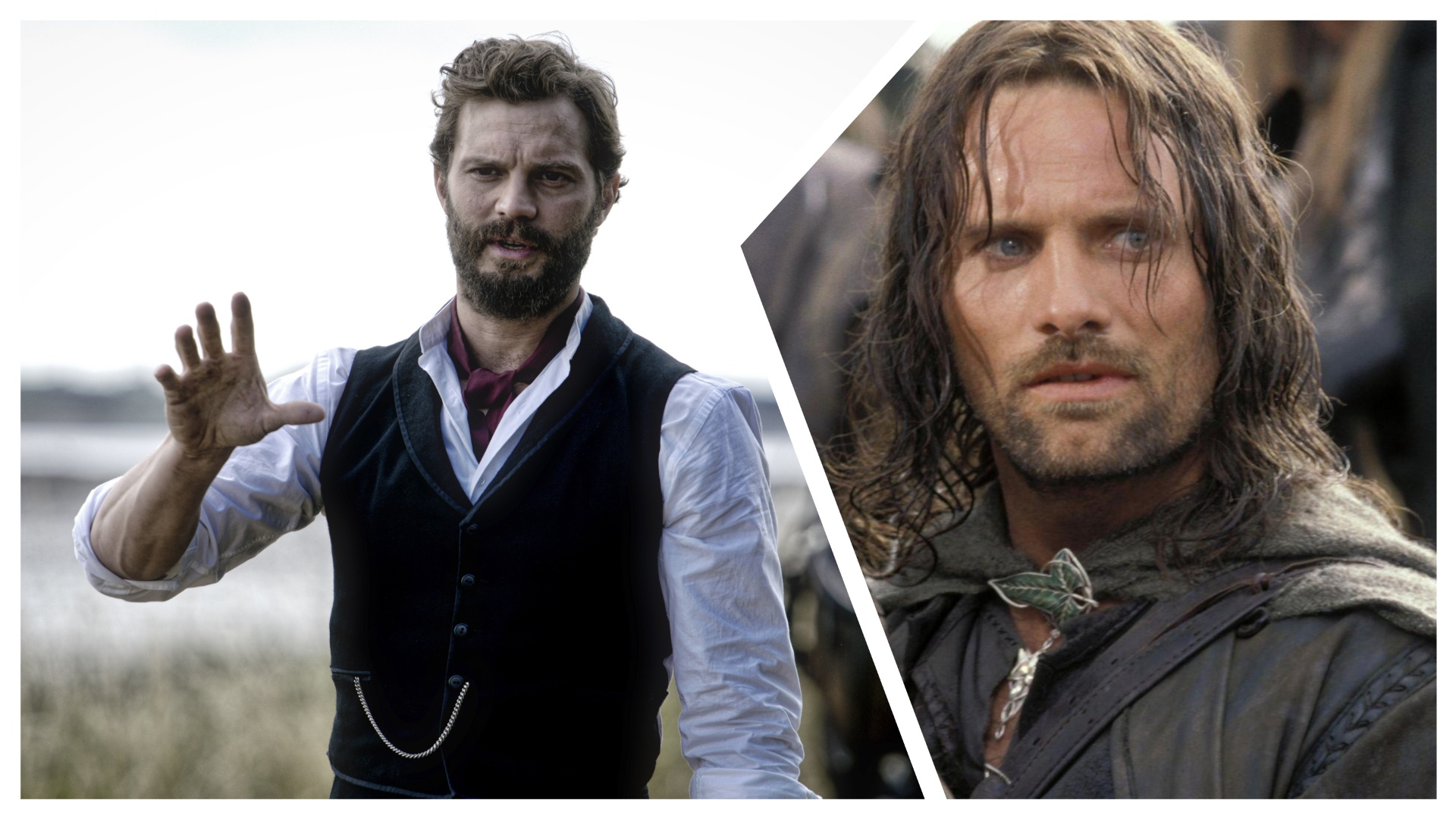 An image of Jamie Dornan alongside Viggo Mortensen in Lord of the Rings 