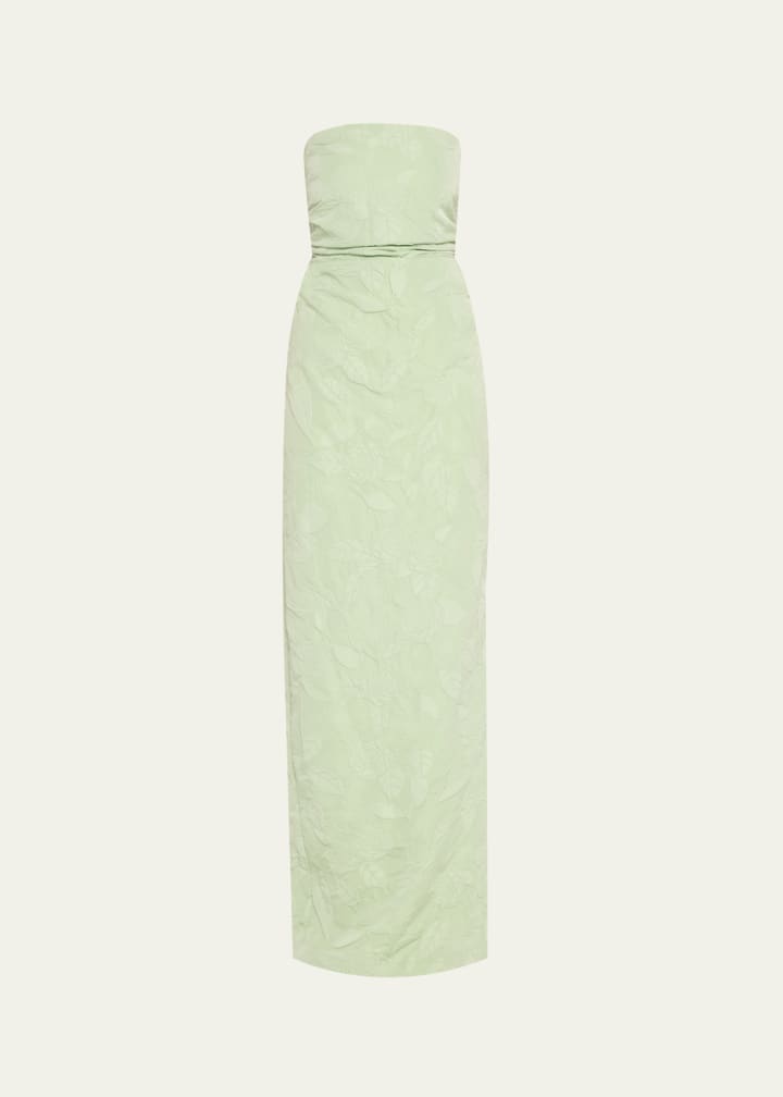 Strapless Embossed Column Gown
